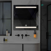 LED Spiegel Quadratisch | Touch-Schalter | Neutralweißes Licht - Reyze Seria Salono Model 4